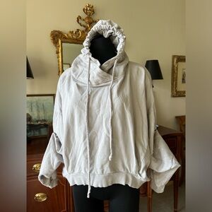 YFB Pre-distressed gray and white tie dye cropped hoodie S/M